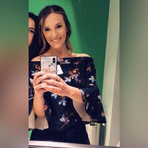 Top shop off shoulder floral top